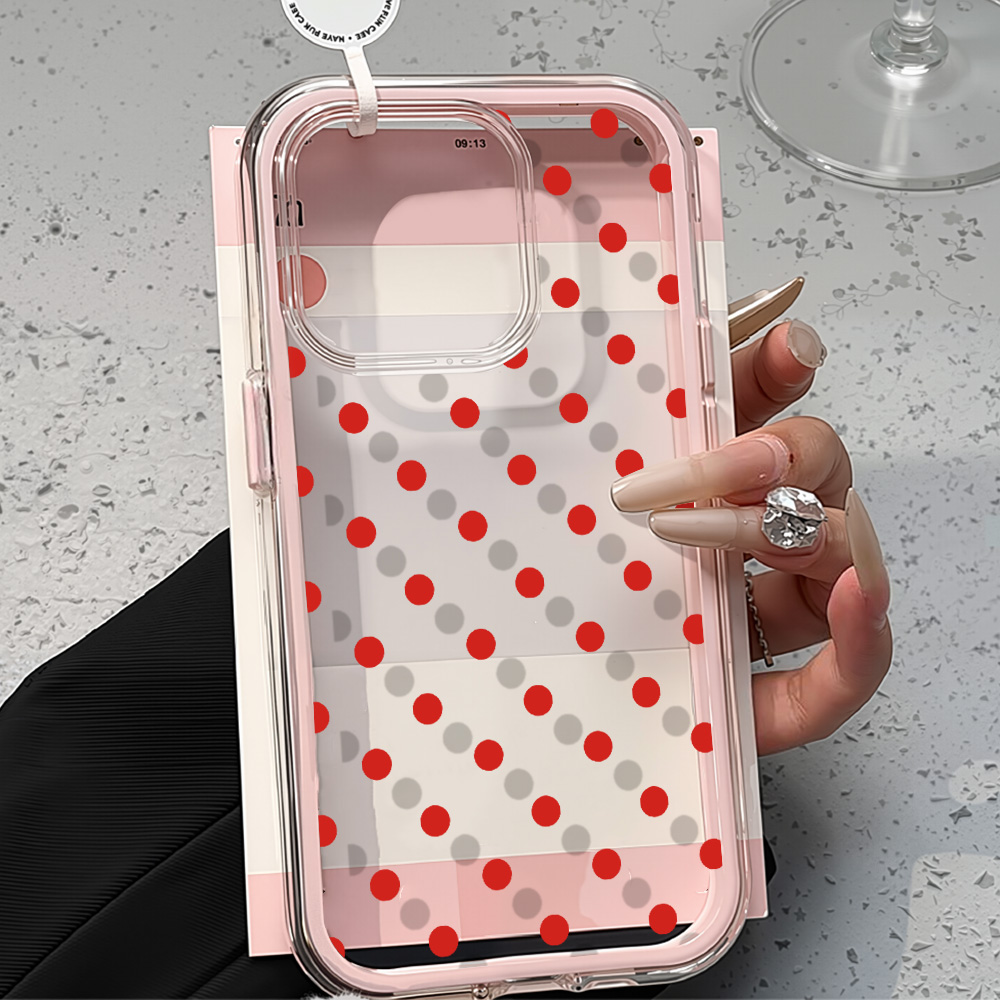 Apple Iphone 15 - Casing Transparan 2in1 Ins Red Dot