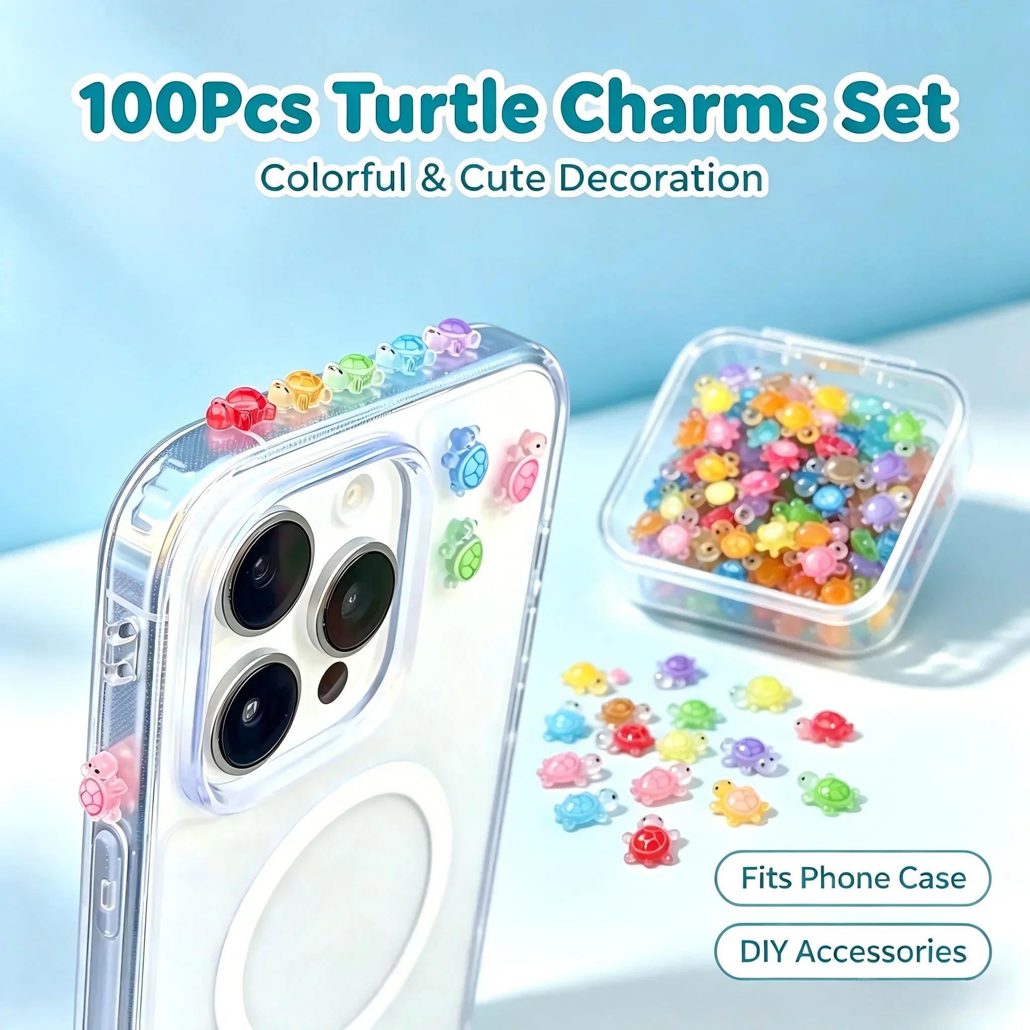 Phone Accessories Charms - 100 buah/ Hiasan Resin Kura-kura Pembawa
